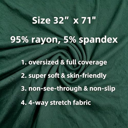 Lina & Lily Non-see-through Premium Jersey Maxi Hijab Head Scarf Wrap for Muslim Women - color: Dark Green