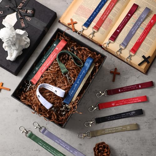 Roowest 120 Pcs Christian Bible Verse Keychains Bulk Inspirational Scriptures Religious Gift for Men Women Church Events - color: Joyous Color