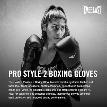 Everlast Prostyle 2 Youth Boxing Gloves, Entry Level Training Gloves for Men and Women, Secure Fit Hook and Loop Closure & Ventilation, Heavy Bag & Speedbag Training. - color: Pink