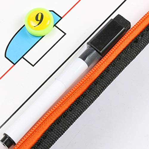 Foldable Leather Football Soccer Magnetic Tactic Marker Coaching Clipboard with Zipper and Marker Pen - Coaching Strategy Guiding Board Kit Equipment Portable Coach Tool - style: Ice Hockey