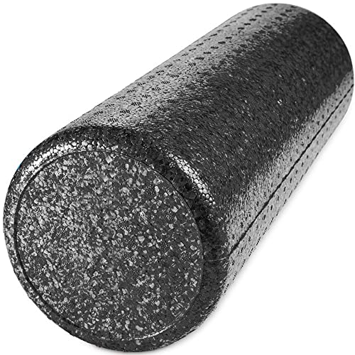 JFIT High Density Foam Roller – EPP Deep Tissue Massage Roller for Muscle Recovery, Myofascial Release & Stretching - color: Black (New), size: 18-Inch