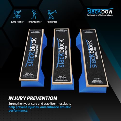 SlackBow SlackBlock Athletic Balance Trainer – Improve Balance, Stability, and Athletic Performance – Condition Your Body and Prevent Injury - Compact and Portable - size: 15"