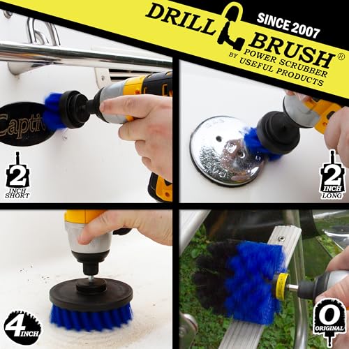 Marine Cleaning Supplies - Brush Kit for a Clean Boat - Boat Accessories - Tank Cleaner Tool Set - Hull and Deck Scrubbing Set - Professional Pool Cleaning Brushes - Aquarium Scrubber - Water Vessels - color: Blue