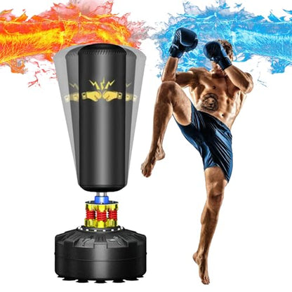70" Punching Bag with Stand – 205lbs Freestanding Heavy Bag for Home Gym - color: No Gloves