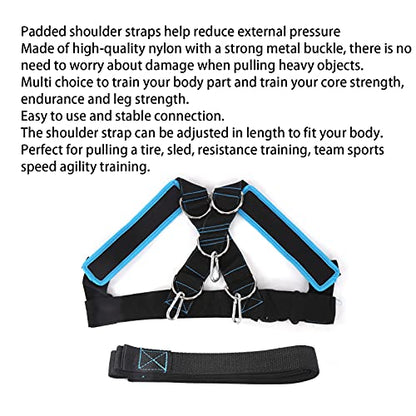Sled Harness Vest, Harness Weight Bearing Shoulder Strap Easy To Use Durable with Pulling Strap for Fitness for Resistance Training(black)