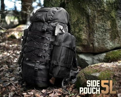 WYNEX Large Molle Pouch, Tactical Molle Bag Vertical Admin Pouch, Modular Utility Pouch Increment Side Pouch for Tactical Backpack Molle Rucksack Attachment, with Shoulder Strap For Use as Sling Bag - color: Black (upgraded) - 2 Packs