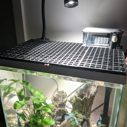 8PCS Fish Tank Dividers Lid, Aquarium Grid Bottom Isolation Tray Board, Plastic Egg Crate - color: Black, size: 8PCS