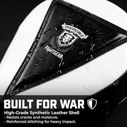 Invincible Fight Gear Curved Boxing Pads & Focus Mitts (Pair) – Durable Synthetic Leather Punching Mitts for MMA & Muay Thai – Shock-Absorbing Gear with Secure Adjustable Straps