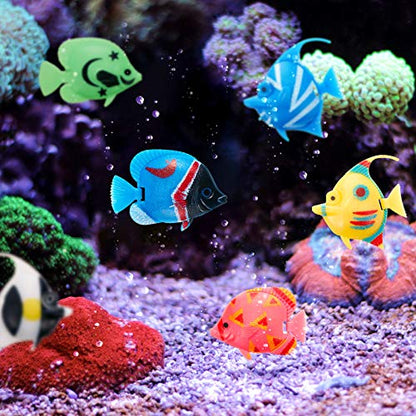 Weewooday 20 Pcs Artificial Moving Fishes Plastic, Random Fish | Floating Lifelike Fishes Tank Ornament Aquarium Decorations - style: Random Fish