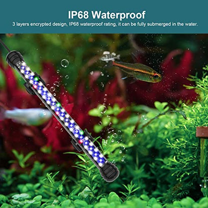 SEAOURA Submersible Led Aquarium Light for Fish Tank, 7 in Fish Tank Light | IP68 Waterproof Aquarium Plant Light with Timer, Auto On/Off, 3 Light Modes-Full Spectrum, Daylight, Moonlight, 10 Dimmer, 5W - size: 7 inch for 7.8-17inch tank