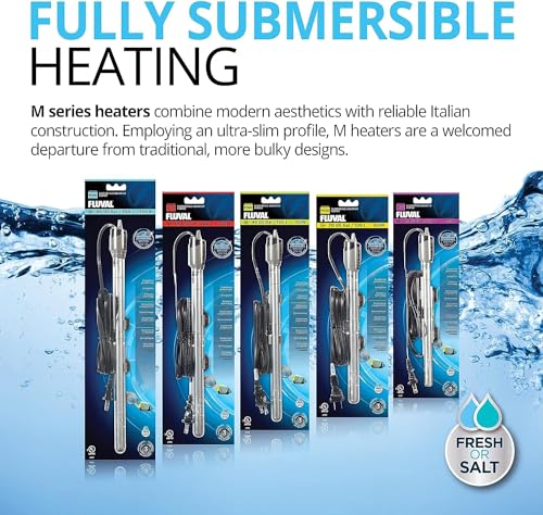 Fluval M 200-Watt Submersible Aquarium Heater – High-Performance, Compact Heating with Mirror Technology for Fresh & Saltwater Tanks - size: M200