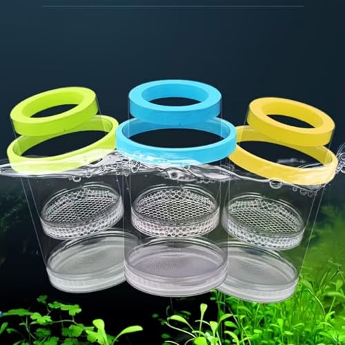 Aquarium Fish Tank Breeding Box, Floating Hatchery Isolation Cage with EVA Buoyancy Sponge Circle,Freely Adjustable Height Design,Large Size Rearing Container for Small Fish, Guppy - color: White, size: 5.6*3.6in