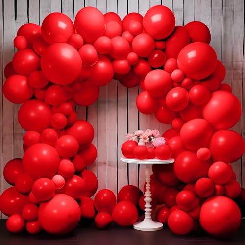 KatchOn, Red Balloons Arch Kit - 18 Inch, Pack of 120 | Latex Graduation Balloons for Graduation Decorations 2026 | Red Birthday Decorations | Baby Shower, Wedding, Anniversary Bridal Decorations - color: Red