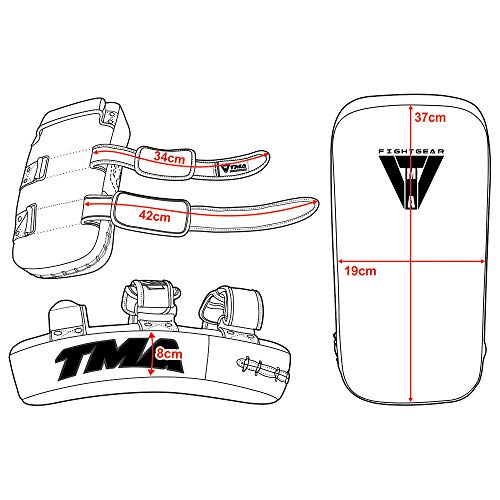 TMA Muay Thai Pad for Training, Curved Kickboxing Kicking Strike Shield, Coaching Kick Boxing, MMA, Martial Arts, Karate, Taekwondo, Punching, Foot and Elbow Target (1 Pcs Sold AS Single) - color: Blue/Black