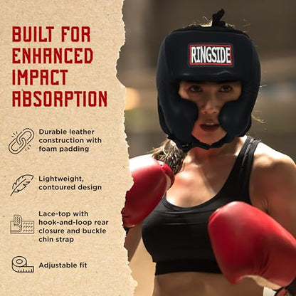 Ringside Competition-Like Boxing Headgear with Cheeks - color: Red, size: Medium