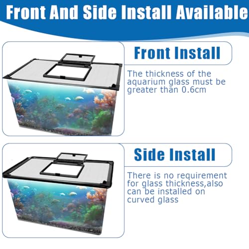 Magnetic Fish Tank Lid with Feeding Window, SEILETOO High Transparency Fish Tank Cover, Aquarium Lid Can be Cut to Any Size, Fish Anti Jumping Net