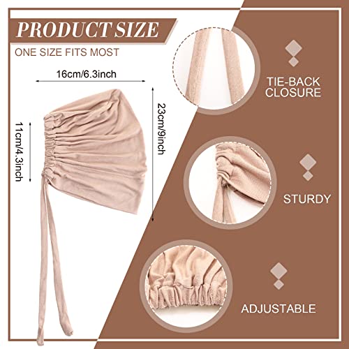 4 Pieces Women Under Scarf Hat Hijab Cap Islamic Muslim Under Scarf Turban Beanie Cap - color: Pink, Brown, Light Grey, White, size: One Size