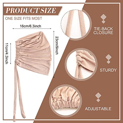 4 Pieces Women Under Scarf Hat Hijab Cap Islamic Muslim Under Scarf Turban Beanie Cap - color: Pink, Brown, Light Grey, White, size: One Size