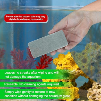 6pcs Fish Tank Cleaning Tools, Double-Sided EVA Aquarium Sponge Brush Glass Aquarium Scrubber Cleaner Sponge for Home Kitchen Office Car Glass