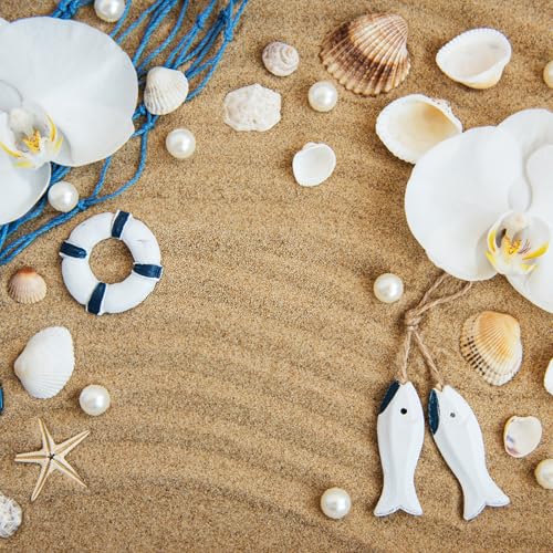 Tiny Mixed Ocean Beach Spiral Seashells &10 Small Starfish - for Fish Tank and Vase Filler, Beach Theme Party, Wedding Decor - DIY Craft Supplies (5-30mm) - size: 5-30mm