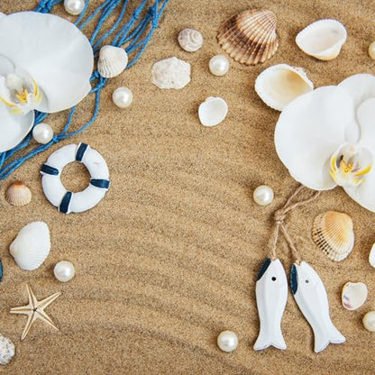Tiny Mixed Ocean Beach Spiral Seashells &10 Small Starfish - for Fish Tank and Vase Filler, Beach Theme Party, Wedding Decor - DIY Craft Supplies (5-30mm) - size: 5-30mm