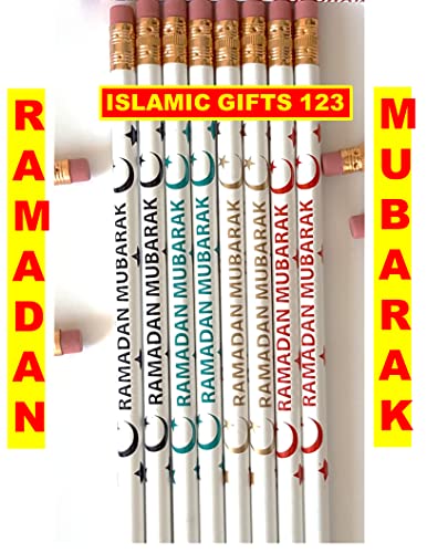 Ramadan Pencils[48 Pack] Ramadan Favor Ramadan Mubarak Pencils Happy Eid Customized Party Favors Eid decor Arabic Novelty Muslim Gifts Wholesale (RAMADAN) - style: RAMADAN