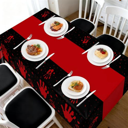 Childom 3 Pack Halloween Tablecloth Rectangle Table,Halloween Decorations - color: Halloween Black