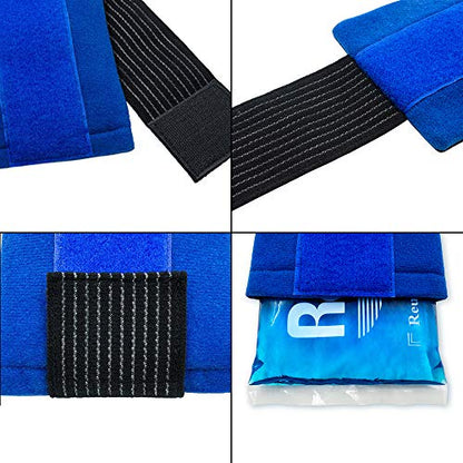 Headache Ice Pack Wrap with Strap, Reusable Gel Ice Pack for Injuries, Hot Cold Pack for Head Neck Knee Arms, 2 Flexible Gel Pack for Headache Relief, Migraine, Fever, Joint Pain, Muscle Soreness - style: 4.3" x 9.8" 2 packs+wrap
