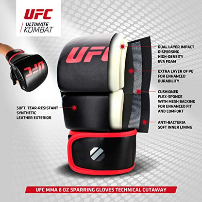 UFC 8oz MMA Sparring Gloves - color: White, size: Small-Medium