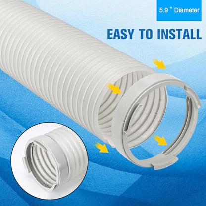 Portable Air Conditioner Hose Kit AC Hose with Adapter 5.9" Dia 59" Length Flexible Exhaust Hose and AC Unit Tube Connector for Portable Air Conditioner Vent - size: Dia 5.9" Exhaust Hose L 59"&Coupler AA01