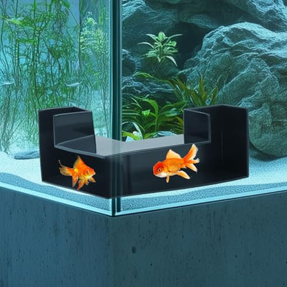 Aquarium Underground Corner Tunnel, Fish & Shrimp Hideout, 2 Pack (Black)