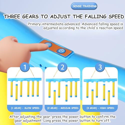 Reflective Drop Stick Challenge, Drop The Stick Game, Catch All DRO p Sticks Game, Hand Speed Challenge Ga me, Hand Eye Coordination Reaction Training Toy, Adjustable Speed, 3 Adjustable Speeds - color: Yellow