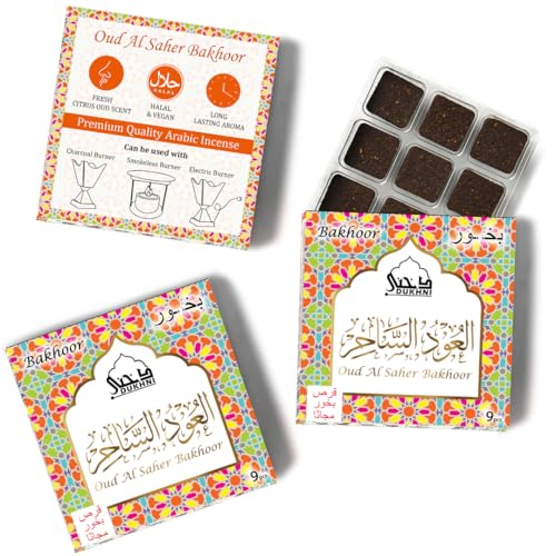 Oud Al Saher Arabic Bakhoor by Dukhni | 3x9 pc | Citrus Oud Bakhoor Incense