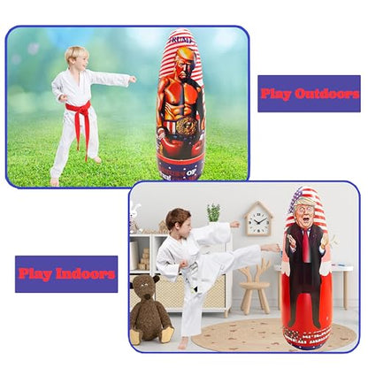 President Donald Trump Inflatable Punching Bag-2 Sided Tumbler Balloon-Indoor and Outdoor Fun-Poolside and Yard Decoration