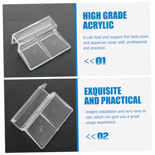 Toyvian 4pcs Sturdy Aquarium Cover Racks Acrylic Fish Tank Lid Brackets for Secure Support and Insulation for Covers Various Aquariums and Design