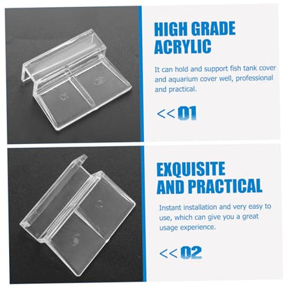Toyvian 4pcs Sturdy Aquarium Cover Racks Acrylic Fish Tank Lid Brackets for Secure Support and Insulation for Covers Various Aquariums and Design