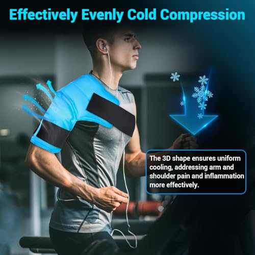 Comfytemp Shoulder Ice Pack Wrap for Injuries Reusable Gel, Physical Rotator Cuff Cold Therapy Arm Shoulder Sleeve for Pain Relief, Fracture, Arthritis, Surgery, Recovery (S/M) - style: 1 Gel Pack