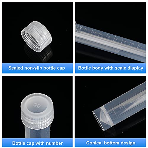 Z-Color 10pcs 10ml Lab Plastic Frozen Test Tubes Vial Seal Cap Container for Laboratory School Educational