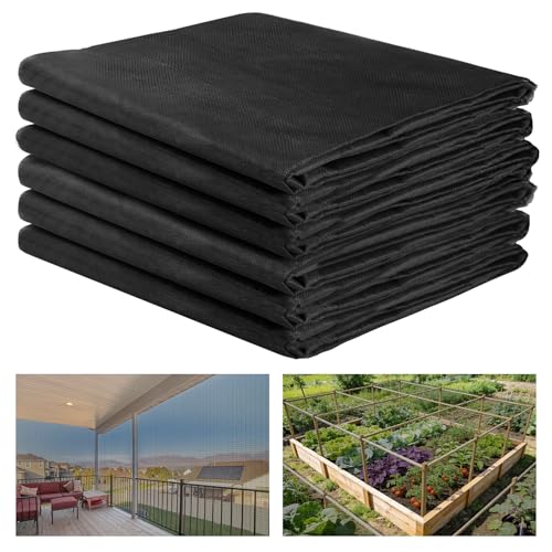 10x50ft Strong PP Nanocomposite Mosquito Net Garden Netting, Black | Clear View, Ultra-fine Mesh, Tear-resistant, Bird Insect Pest Barrier Screen, Patio/Balcony/Porch/Raised Beds/Tree Protection - color: Black, size: 10x50 FT