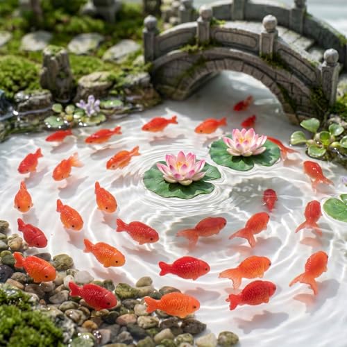 40pcs Plastic Fish Little Mini Fish Bulk Realistic Fake Fishes Party Favors | Miniature Small Fake Fishes Figurines Aquarium Decorations for Under Sea Mermaid Pool Vase Fillers Crafts