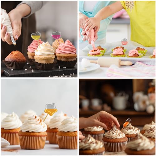 [Heart Style] Vabiooth 50Pcs 4mL Cupcakes Disposable Plastic Transfer Pipettes Liquid Dropper for Chocolate or Strawberries Cupcakes, Ice Cream, Mini Cakes, Waffles, Children's Painting - size: 50pcs, style: Heart Style