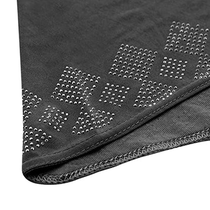 ZGMYC Women Shiny Rhinestones Muslim Hijab Elegant Long Turban Cap Head Wrap Scarf - color: Black