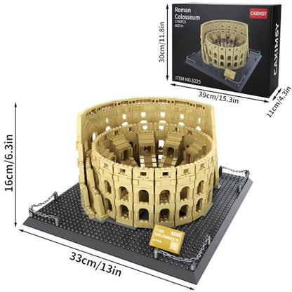 CAXIMSY Roman Colosseum Architecture Model Building Block Sets The Office Landmarks Skyline Set Toys Collection for Adults Kids 1756 Pieces - style: Rome Colosseum Model