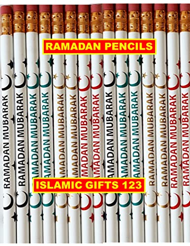 Ramadan Pencils[48 Pack] Ramadan Favor Ramadan Mubarak Pencils Happy Eid Customized Party Favors Eid decor Arabic Novelty Muslim Gifts Wholesale (RAMADAN) - style: RAMADAN