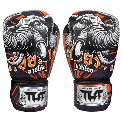 Tuff Sport Muay Thai Gloves, Boxing Gloves for Men Women, Training & Sparring MMA Kickboxing Workout Ventilated Palm (Aiyara, 12 OZ)