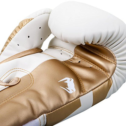 Venum Elite Standup Shin Guards - color: White/Gold, size: Medium
