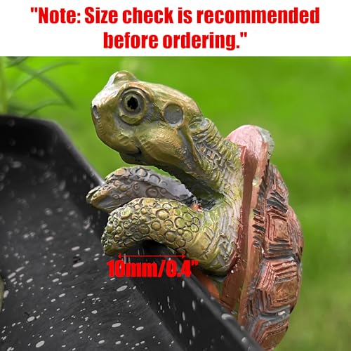 Mini Turtle Pot Hugger 3''x2'', Resin Flower Pot Decorations, Hanging Plant Tortoise Hanger Figurines, Potted Bonsai Planter, Home and Outdoor Statue and Decor for Garden, Aquariums, Patio Lawn