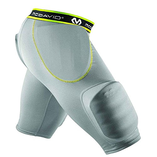 McDavid Football Padded Girdle Compression Shorts with Hard-Shell Thigh Protection. Hip and Tailbone Soft Pads and Cup Pocket