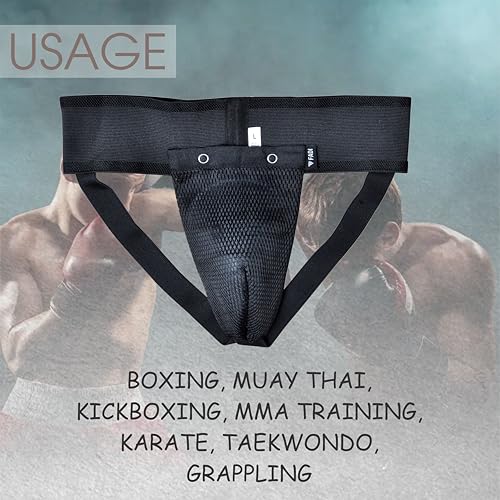Groin Protector - Protective Cup and Groin Guard for Boxing, Muay Thai, Kickboxing, MMA Training, Karate, Taekwondo, Grappling - size: Medium