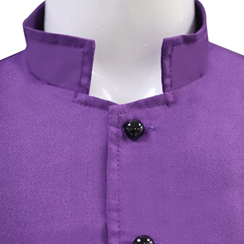 Men's Cassock Robe Church Robe Choir Minister Clergy Pulpit Liturgical 5 colors - color: Purple, size: Small